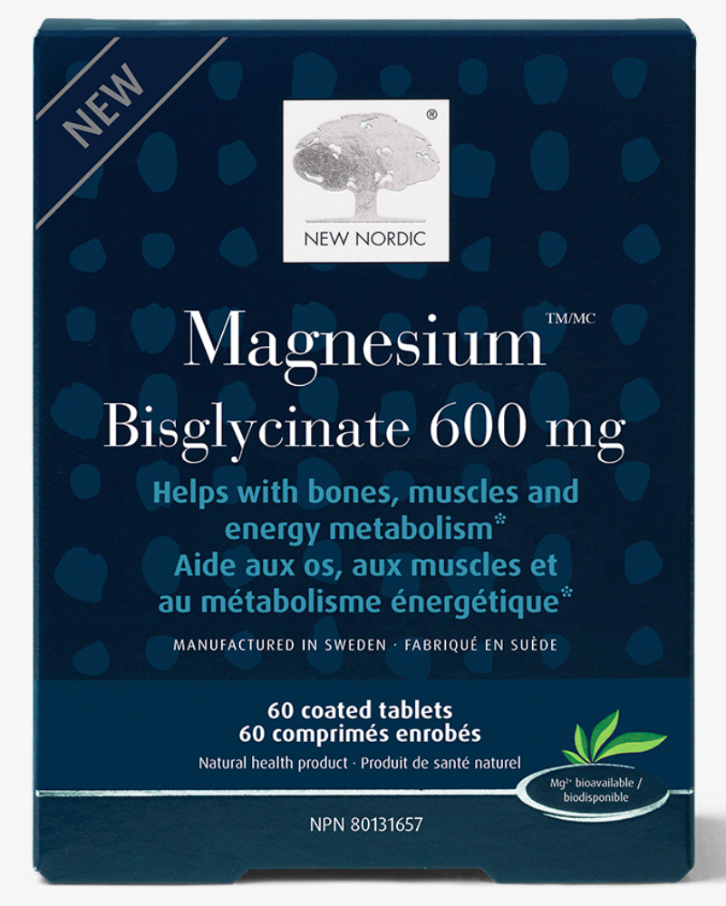 NEW NORDIC Magnesium Biglycinate 600 mg 60 Coated Tablets