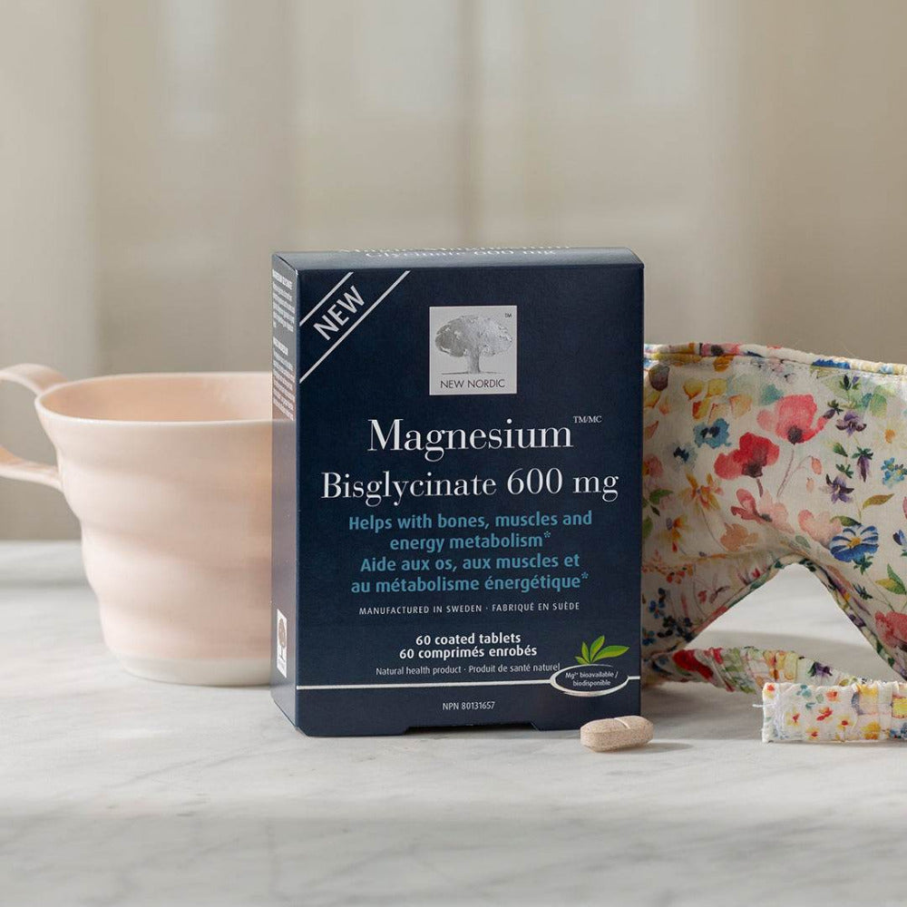 NEW NORDIC Magnesium Biglycinate 600 mg 60 Coated Tablets