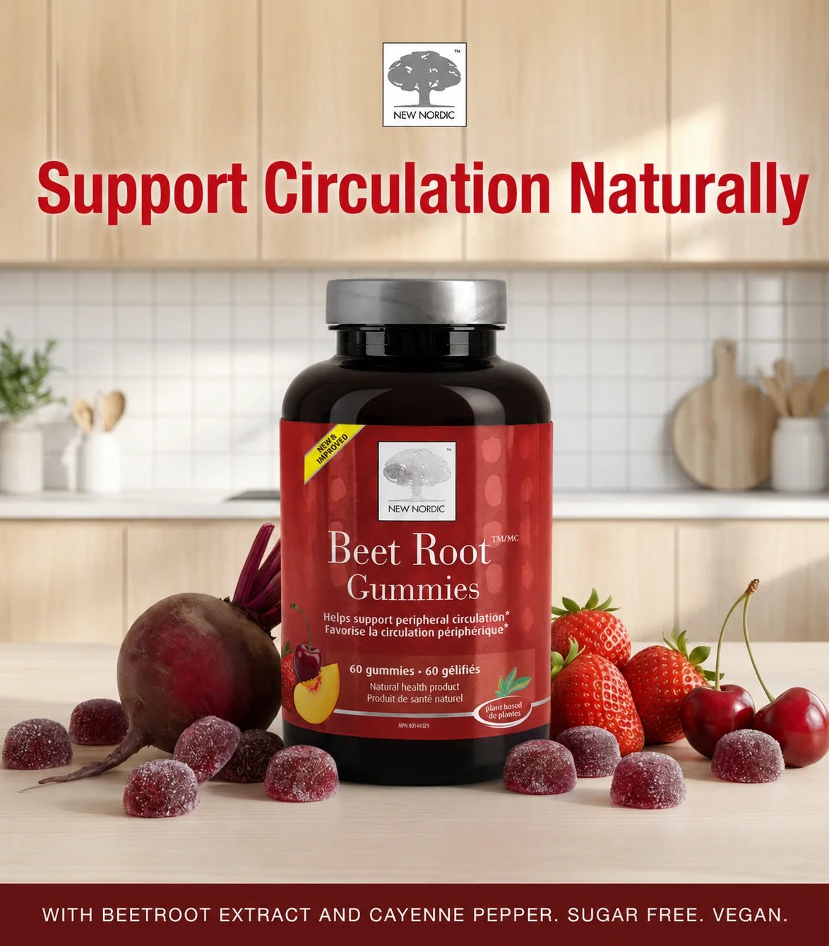 NEW NORDIC Beet Root Gummies 60 Gummies