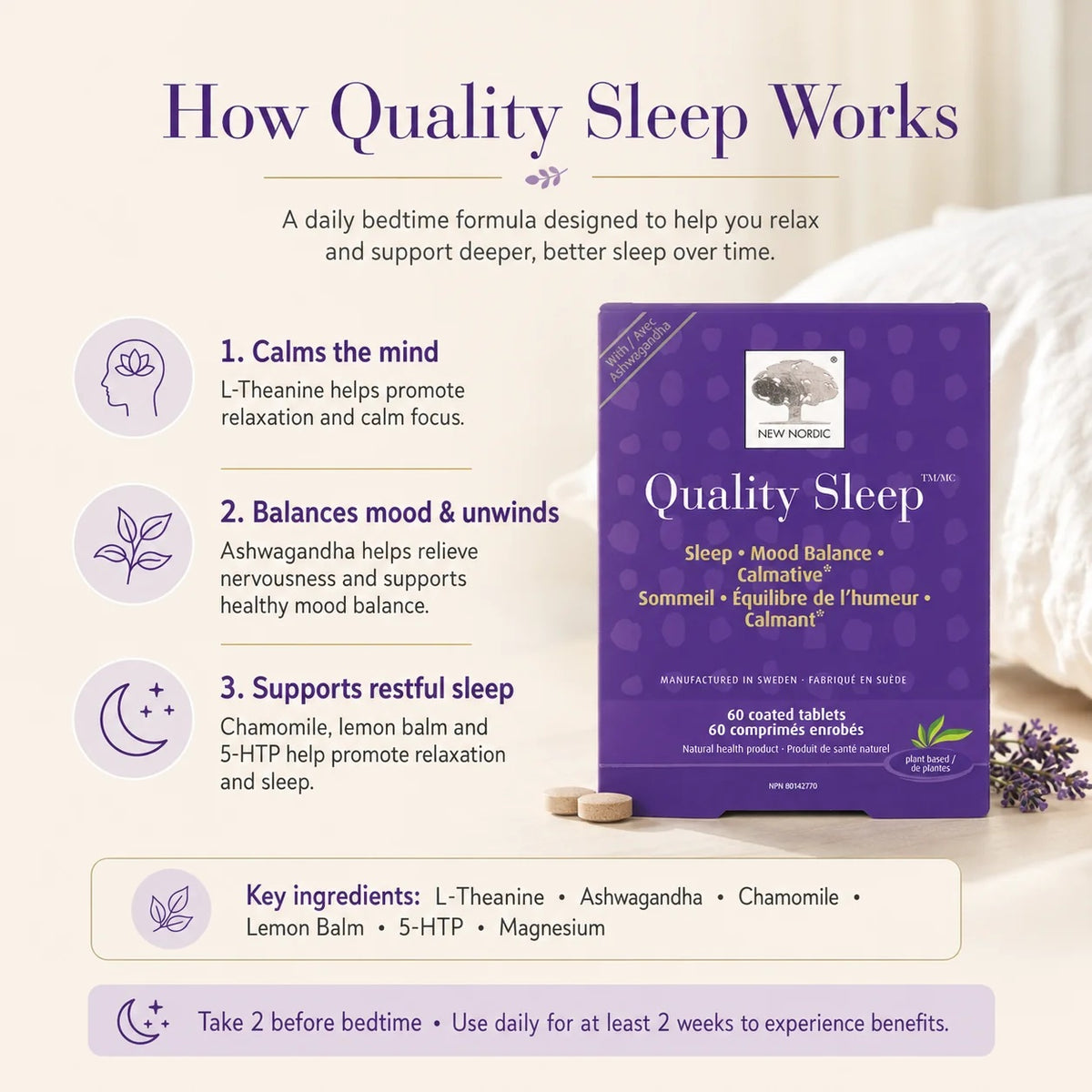 NEW NORDIC Quality Sleep 60 Tablets